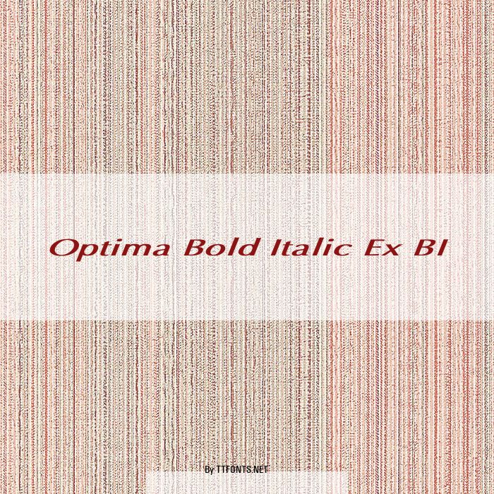 Optima Bold Italic Ex BI example